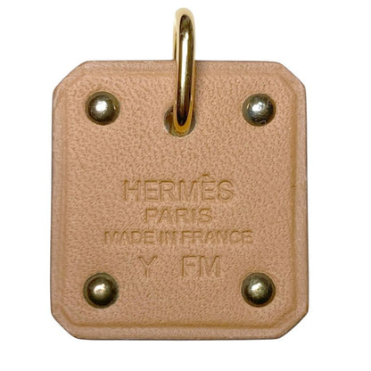 Hermes As de Coule PM Heart Motif Gpxleather Pendant Top White Gold Brand