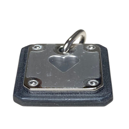 Hermes As de Coule PM Heart Motif Gpxleather Pendant Top Black Silver Brand
