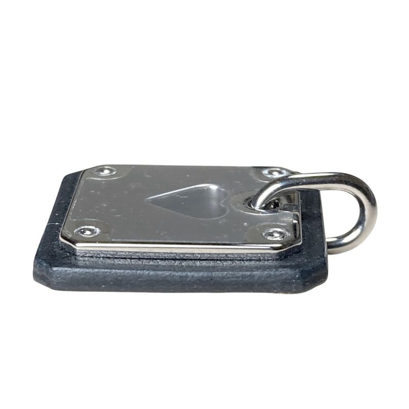 Hermes As de Coule PM Heart Motif Gpxleather Pendant Top Black Silver Brand