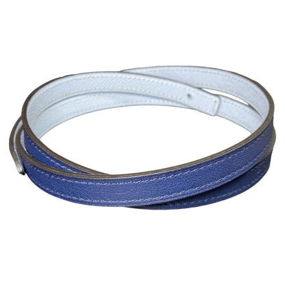 Hermes Reversible Narrow Belt 80 Navy White