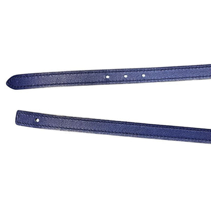 Hermes Reversible Narrow Belt 80 Navy White