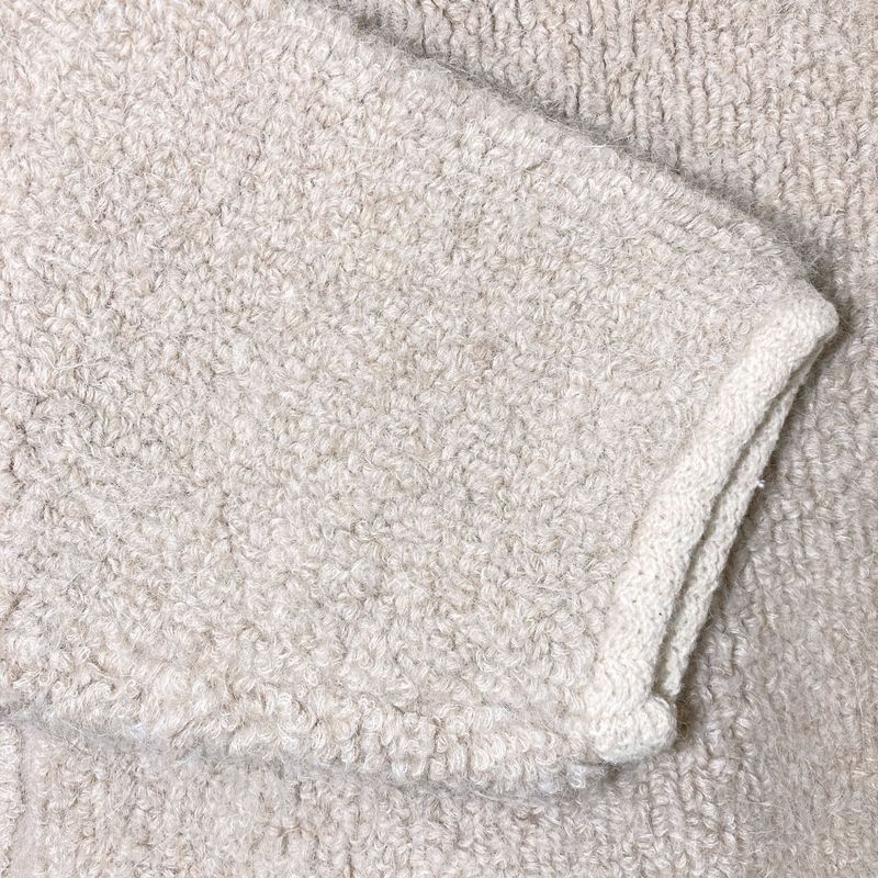 Celine Alpaca Cowl Boa Jacket Cardigan Gold Button M Beige