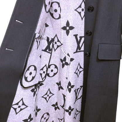 Louis Vuitton Monogram Ribbon Star Coat with Belt 36 Navy