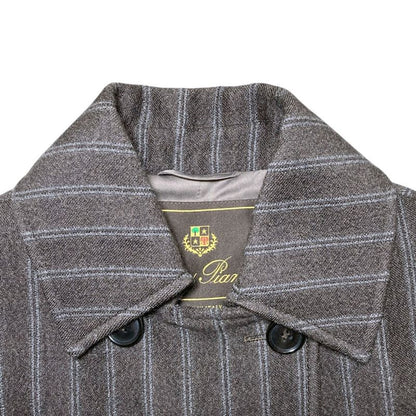 Loro Piana Silk Cashmere Blend Striped Double Breasted Jacket