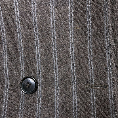 Loro Piana Silk Cashmere Blend Striped Double Breasted Jacket