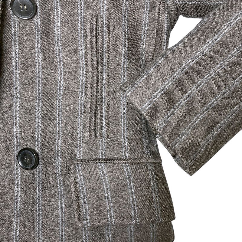 Loro Piana Silk Cashmere Blend Striped Double Breasted Jacket