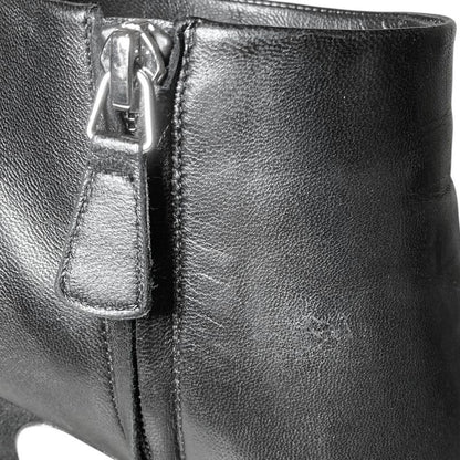 Chanel CC Logo Leather Short Boots Booties 36.5