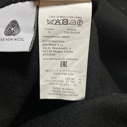 Max Mara S Double Face Vest No Sleeve Long Coat 36 Black