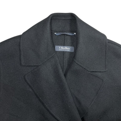 Max Mara S Double Face Vest No Sleeve Long Coat 36 Black