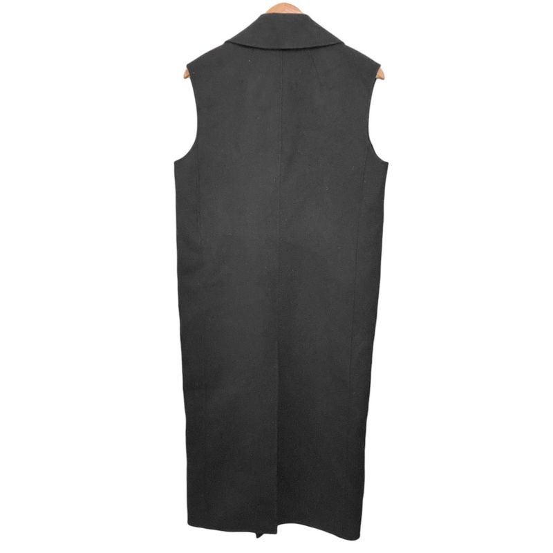 Max Mara S Double Face Vest No Sleeve Long Coat 36 Black