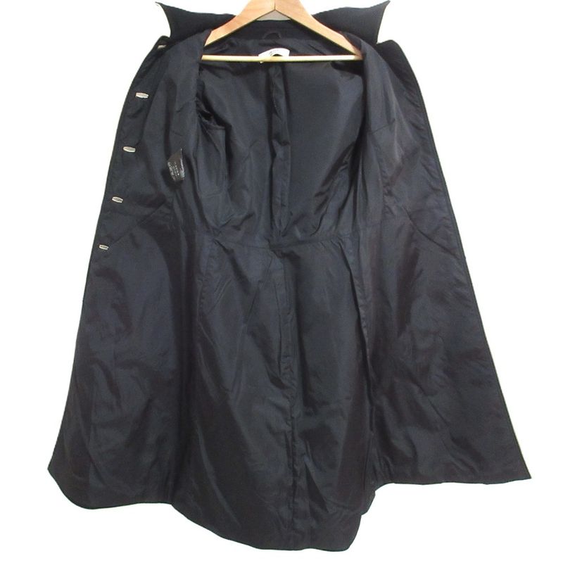 Prada Vintage Eyelet Studded Long Coat 38 Black