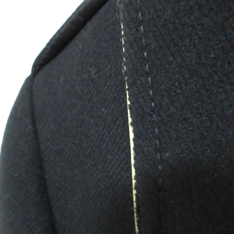 Prada Vintage Eyelet Studded Long Coat 38 Black