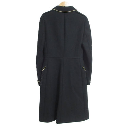 Prada Vintage Eyelet Studded Long Coat 38 Black