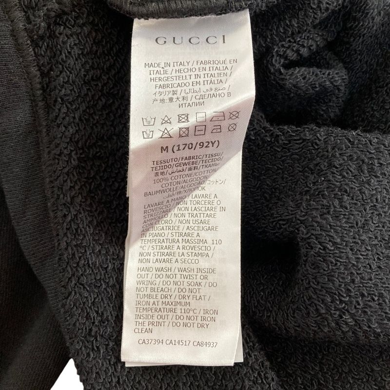 Gucci Logo Print Sweatshirt Long Hoodie Dress M Black