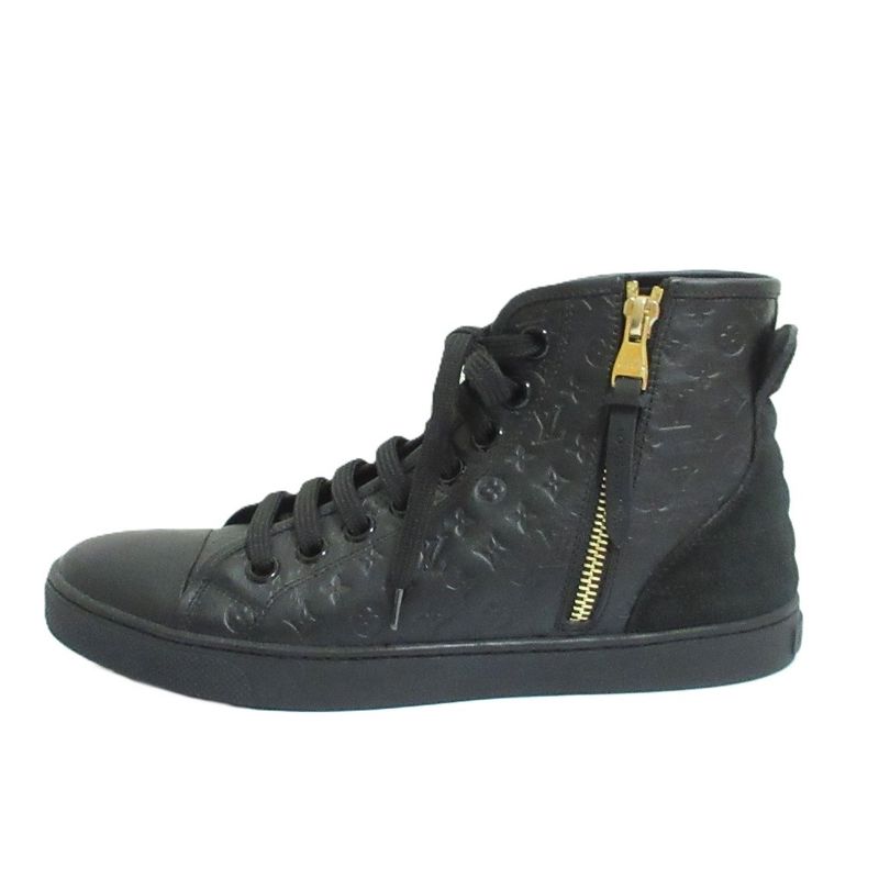 Louis Vuitton Monogram Embossed Side Zip High Cut Sneakers 36