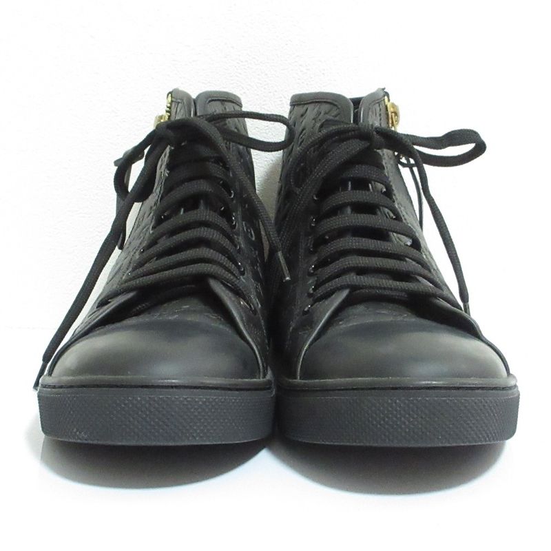 Louis Vuitton Monogram Embossed Side Zip High Cut Sneakers 36