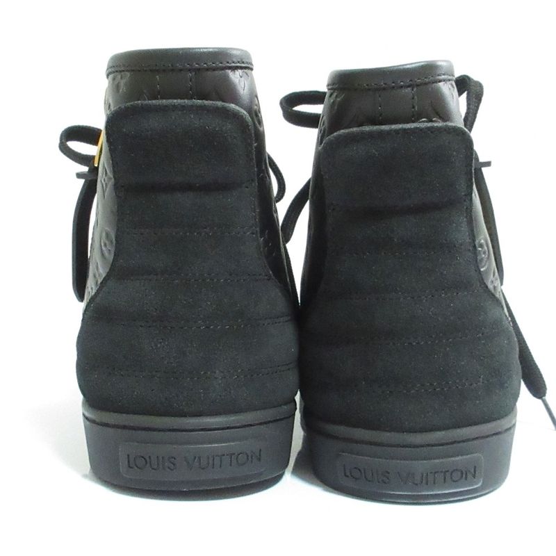 Louis Vuitton Monogram Embossed Side Zip High Cut Sneakers 36