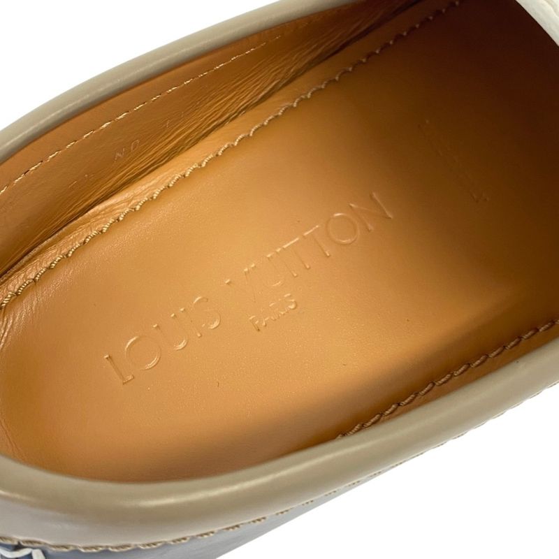Louis Vuitton Hockenheim Leather White Navy Greige