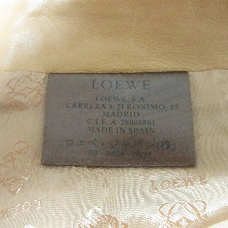 Loewe Front Slit Leather Skirt Brown