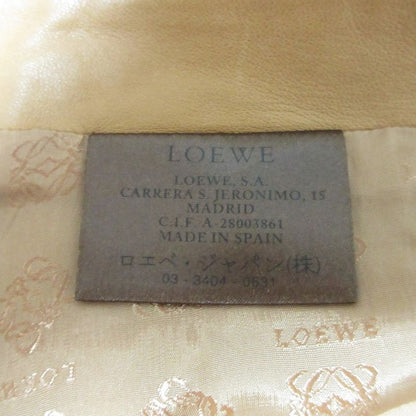 Loewe Front Slit Leather Skirt Brown