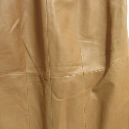 Loewe Front Slit Leather Skirt Brown