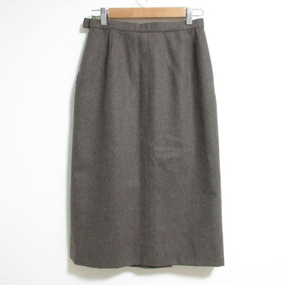 Chanel Vintage Mid Length Wool Skirt 40 Gray