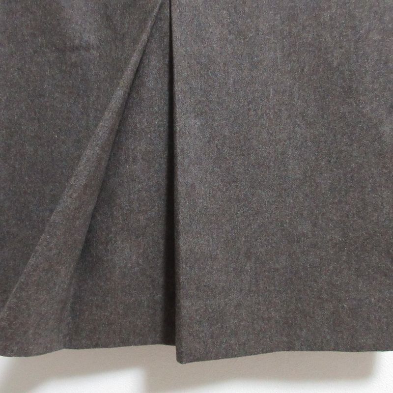 Chanel Vintage Mid Length Wool Skirt 40 Gray