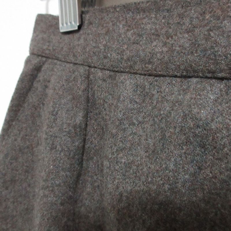 Chanel Vintage Mid Length Wool Skirt 40 Gray