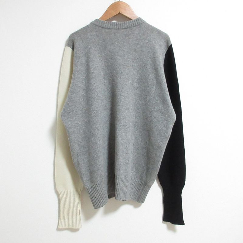 Chanel Vintage Black Bar Button Cashmere Knit Cardigan 3 Gray- Ivory
