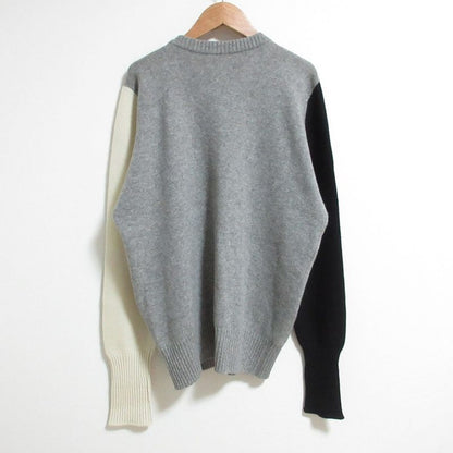 Chanel Vintage Black Bar Button Cashmere Knit Cardigan 3 Gray- Ivory