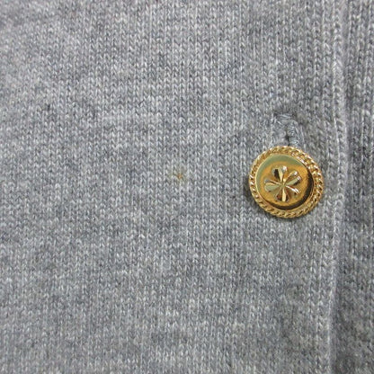 Chanel Vintage Black Bar Button Cashmere Knit Cardigan 3 Gray- Ivory