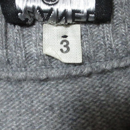 Chanel Vintage Black Bar Button Cashmere Knit Cardigan 3 Gray- Ivory