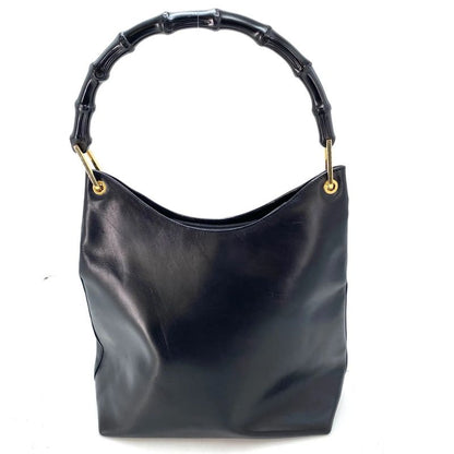 Gucci Tote Bamboo Leather Black Formal Travel Business