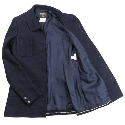 Chanel CC Logo Button Tweed Jacket Skirt Set 38