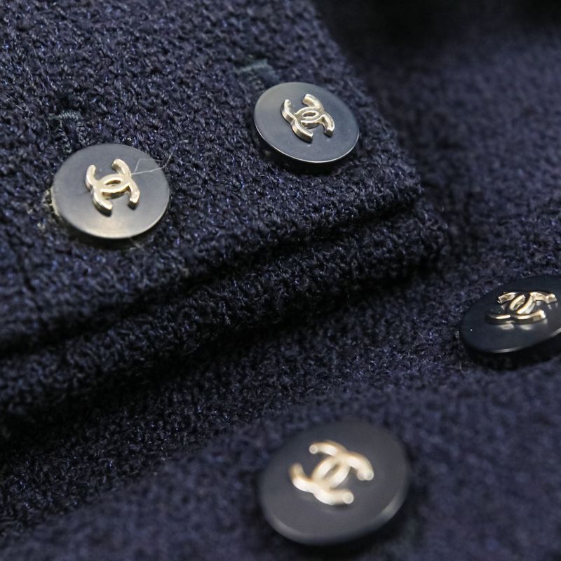 Chanel CC Logo Button Tweed Jacket Skirt Set 38