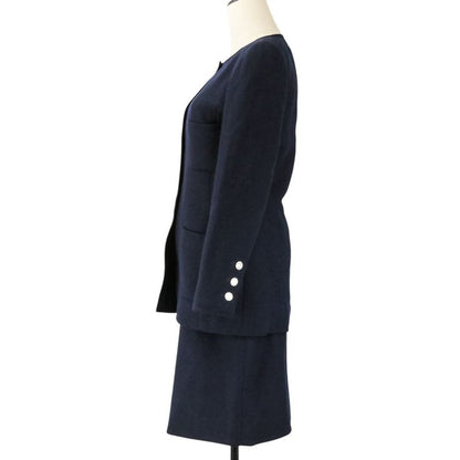 Chanel Logo Shell Button Tweed Jacket Skirt Set 38