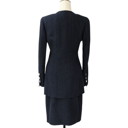 Chanel Logo Shell Button Tweed Jacket Skirt Set 38