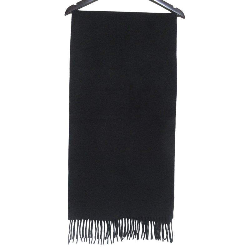 Hermes Cashmere Fringe Scarf Black