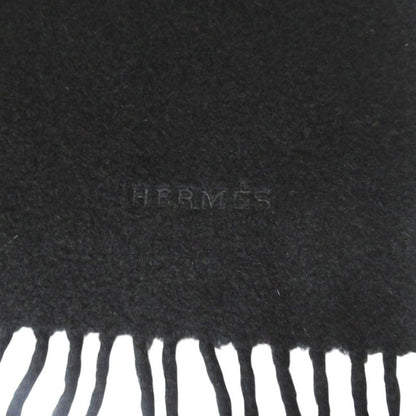 Hermes Cashmere Fringe Scarf Black