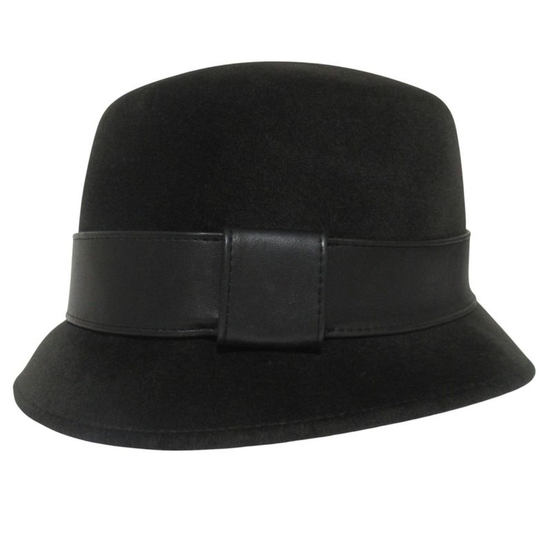Hermes Lapin Rabbit 100% Leather Trim Hat 57 Black Charcoal