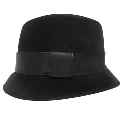 Hermes Lapin Rabbit 100% Leather Trim Hat 57 Black Charcoal