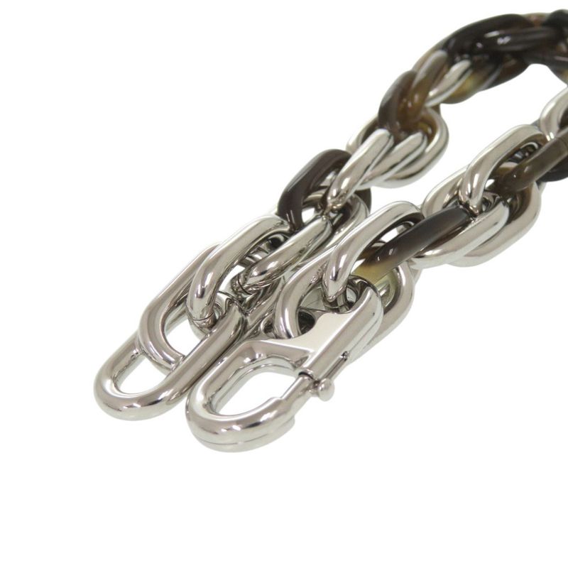 Hermes Amarage Bracelet Buffalo Horn Metal Brown Silver-brown