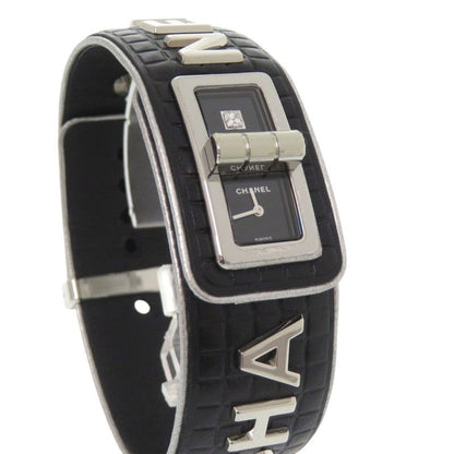 Chanel Code Coco Leather SS Black Dial Quartz Watch