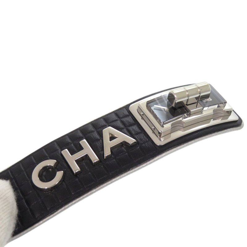 Chanel Code Coco Leather SS Black Dial Quartz Watch