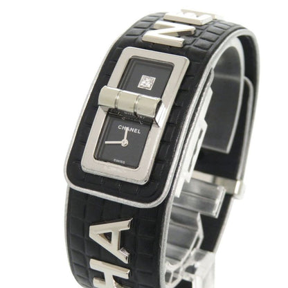 Chanel Code Coco Leather SS Black Dial Quartz Watch
