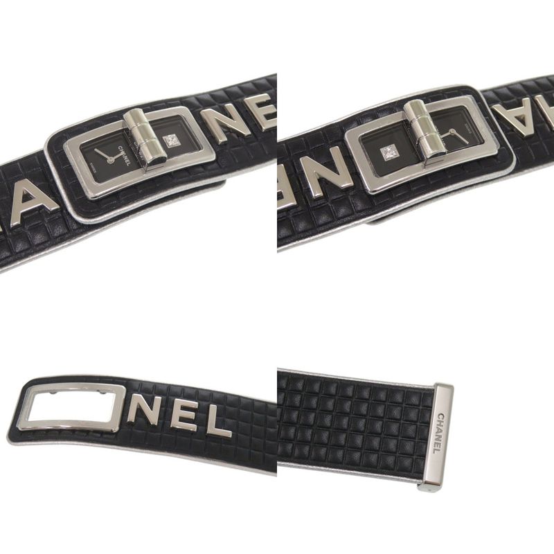 Chanel Code Coco Leather SS Black Dial Quartz Watch