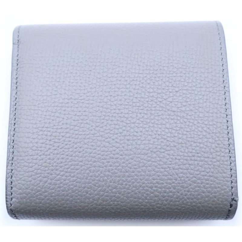 Loewe Anagram Compact Flap Wallet Gray Leather Trifold