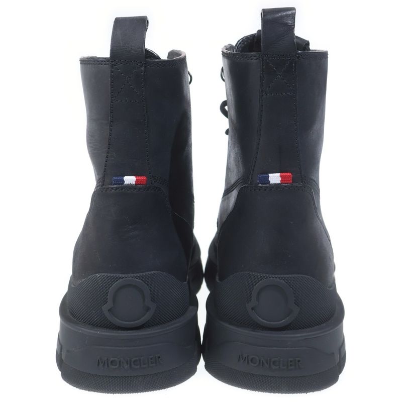 Moncler Hevea City Lace Up Combat Boots Black