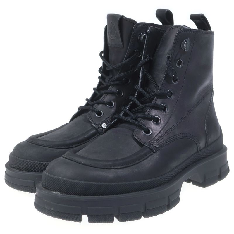 Moncler Hevea City Lace Up Combat Boots Black