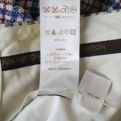 Louis Vuitton Cotton Glen Check Shorts Blue Red Pants Blue-red
